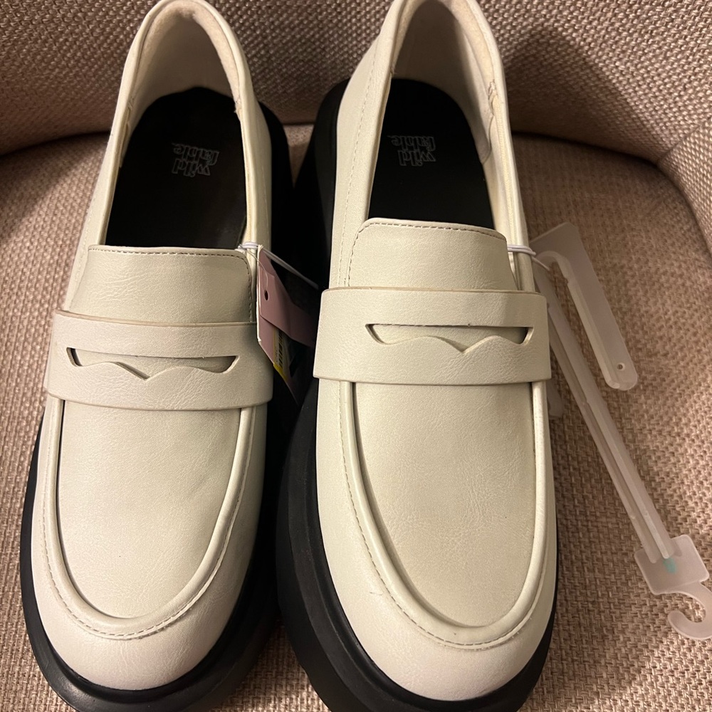 Wild Fable Cream Loafers with Black Soles